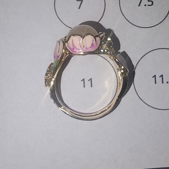 🌻3 For $18 Faux Opal Pink Flower Ring 925 - Picture 6 of 6
